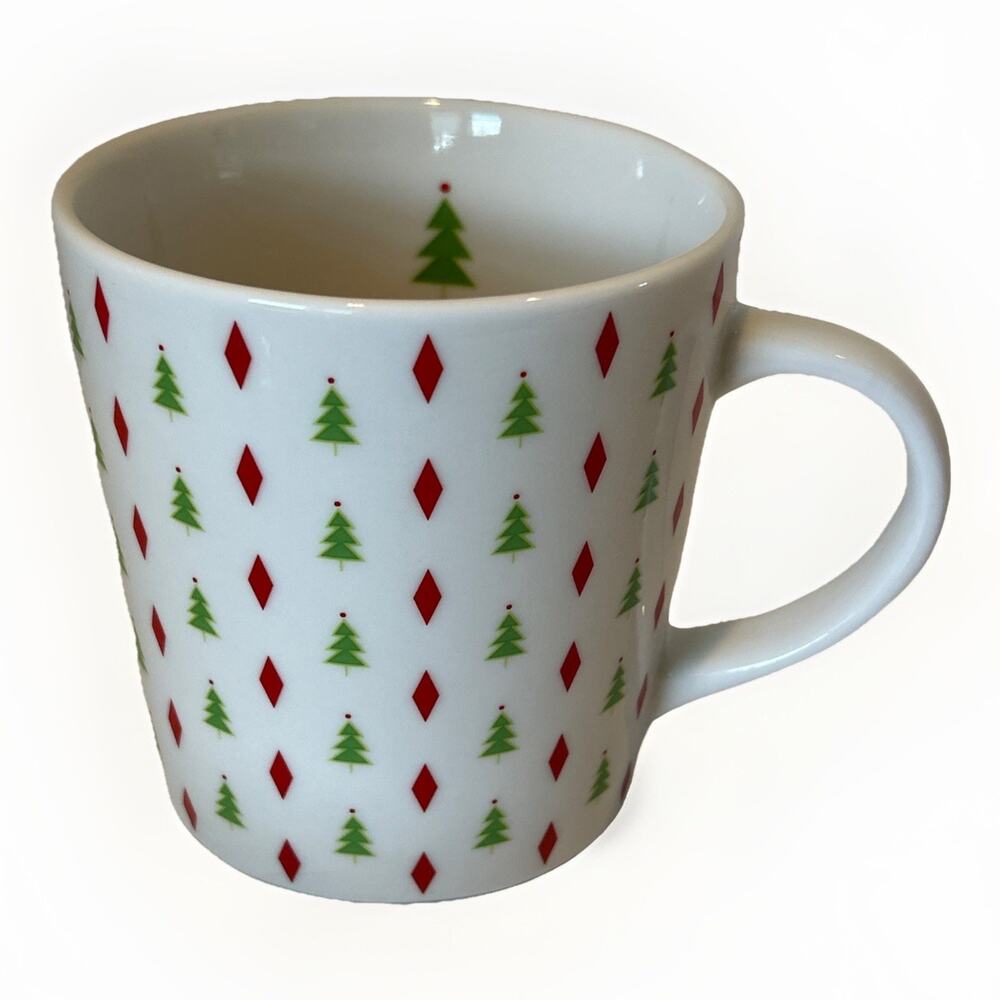 Starbucks Christmas 2002 Mugs Old Logo Barista EUC Christmas trees 3 Used Once